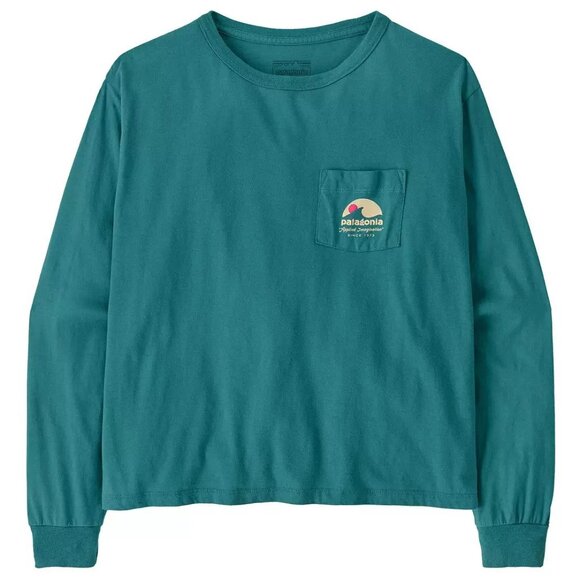 PATAGONIA WOMENS LONG SLEEVE IMAGINATION EASY CUT ORGANIC POCKET T-Shirt Small - Picture 1 of 3